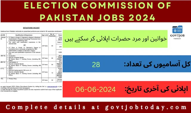 Election Commission of Pakistan ECP Jobs 2024-govtjobtoday.com