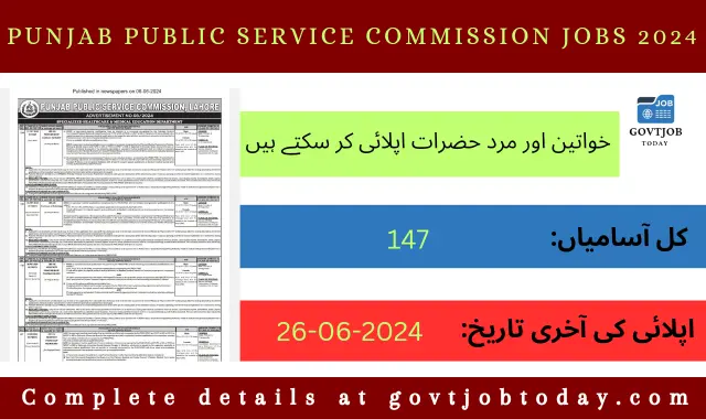 Punjab Public Service Commission Jobs 2024-govtjobtoday.com