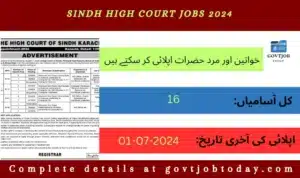 Sindh High Court Jobs 2024-govtjobtoday.com