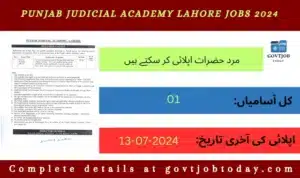 Punjab Judicial Academy Lahore PJA Jobs 2024-govtjobtoday.com