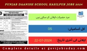 Danish School Hasilpur Jobs 2024-govtjobtoday.com