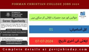 Forman Christian College Jobs 2024-govtjobtoday.com