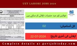 UET Lahore Jobs 2024-govtjobtoday.com