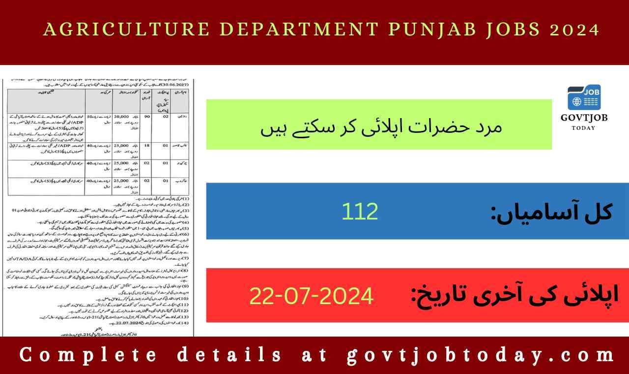 Agriculture Department Punjab Jobs 2024-govtjobtoday.com