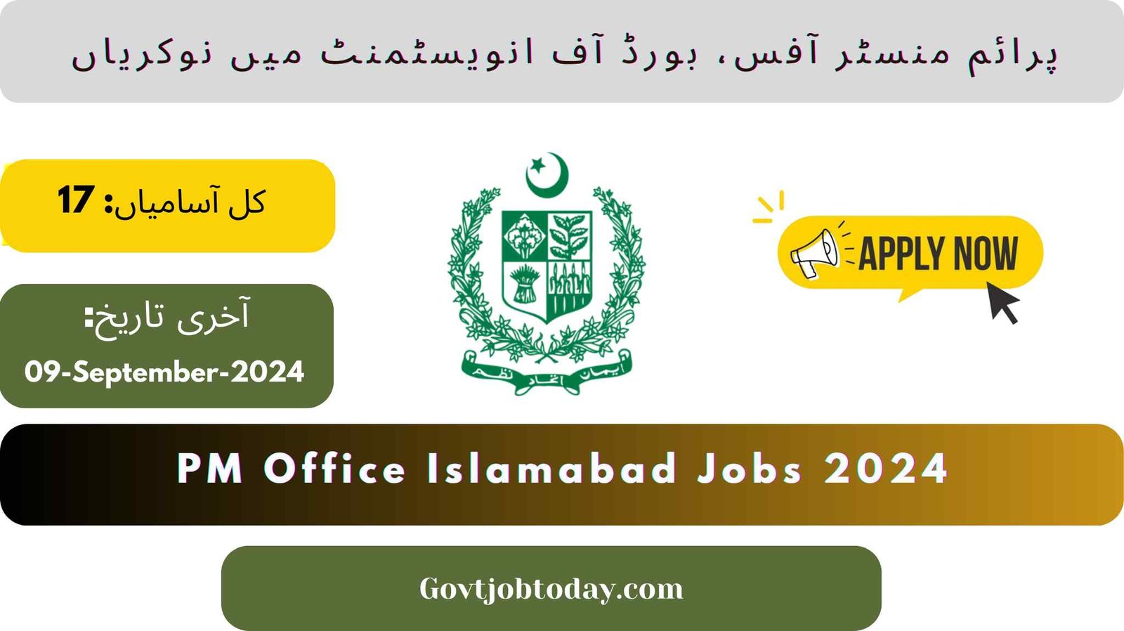 PM Office Board of Investment Islamabad BOI Jobs 2024 -govtjobtoday.com