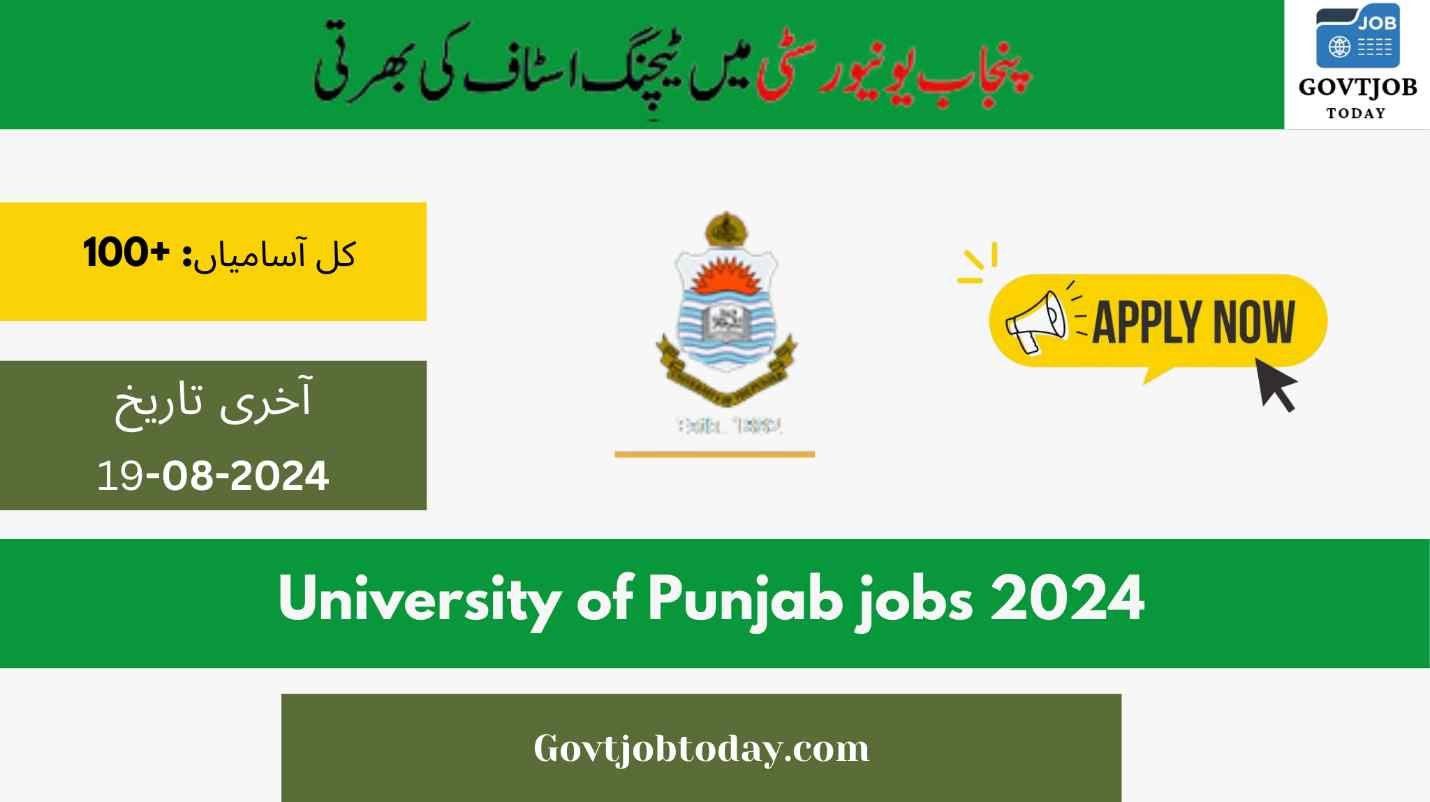 University Of Punjab Jobs 2024-govtjobtoday.com