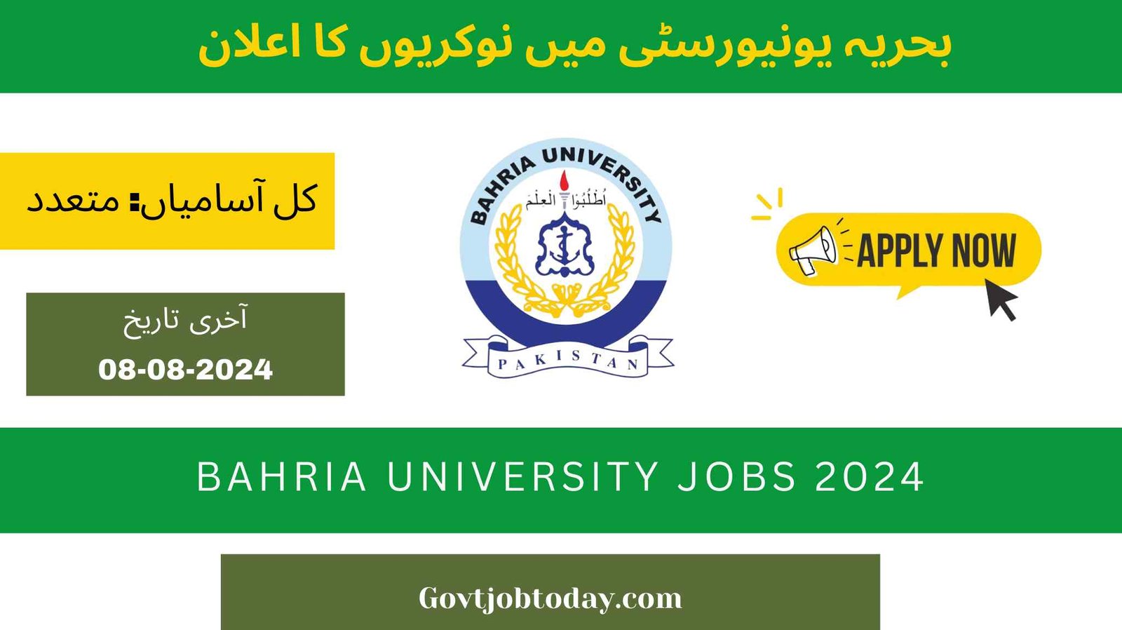 Bahria University Jobs 2024-govtjobtoday.com