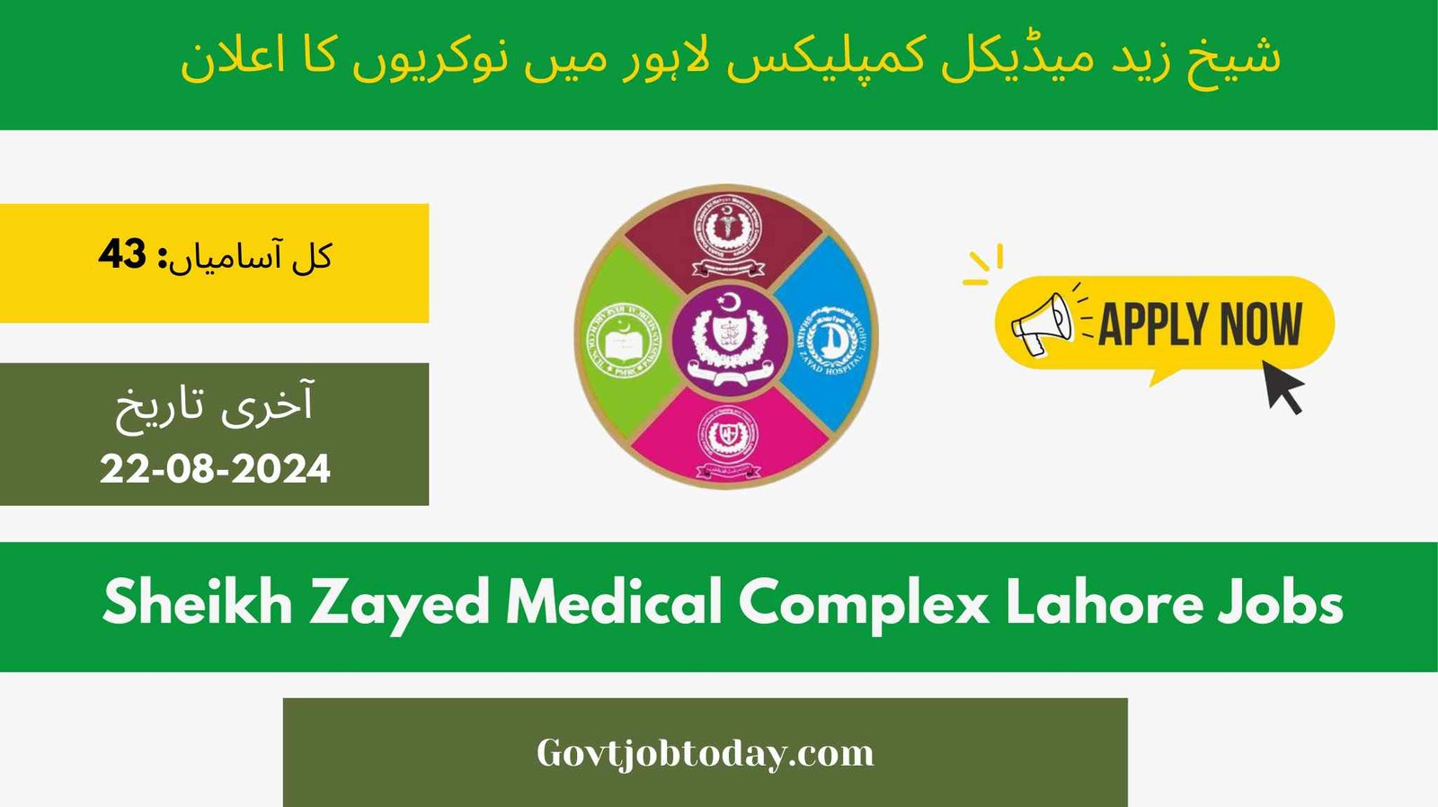 Sheikh Zayed Medical Complex Lahore Jobs 2024-govtjobtoday.com