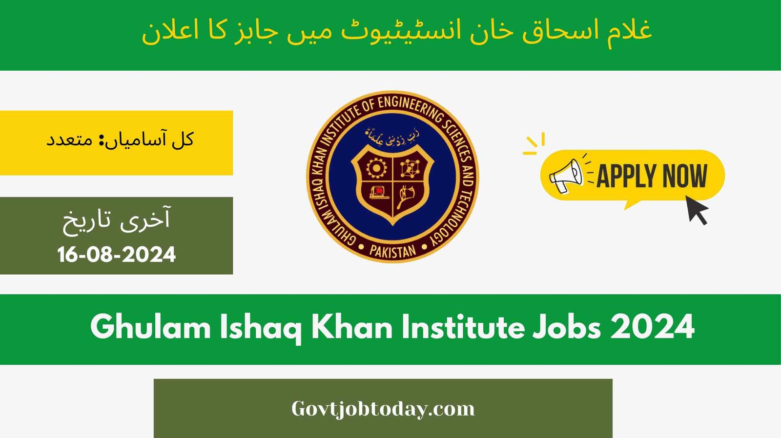 Ghulam Ishaq Khan University GIKI Jobs 2024-govtjobtoday.com