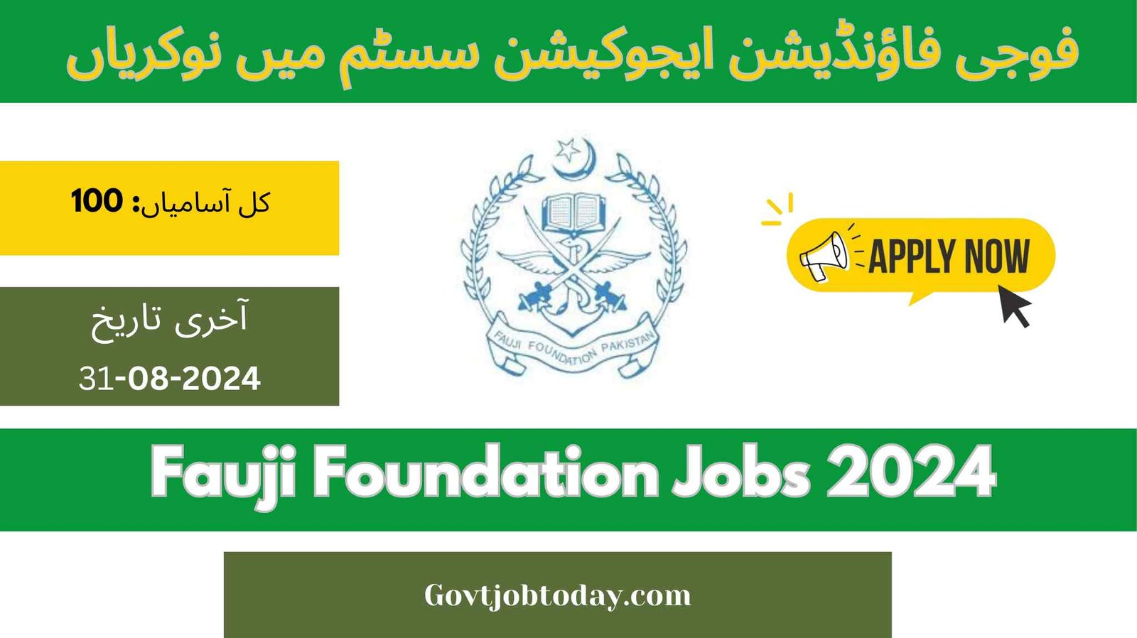 Fauji Foundation Karachi Zone Jobs 2024-govtjobtoday.com