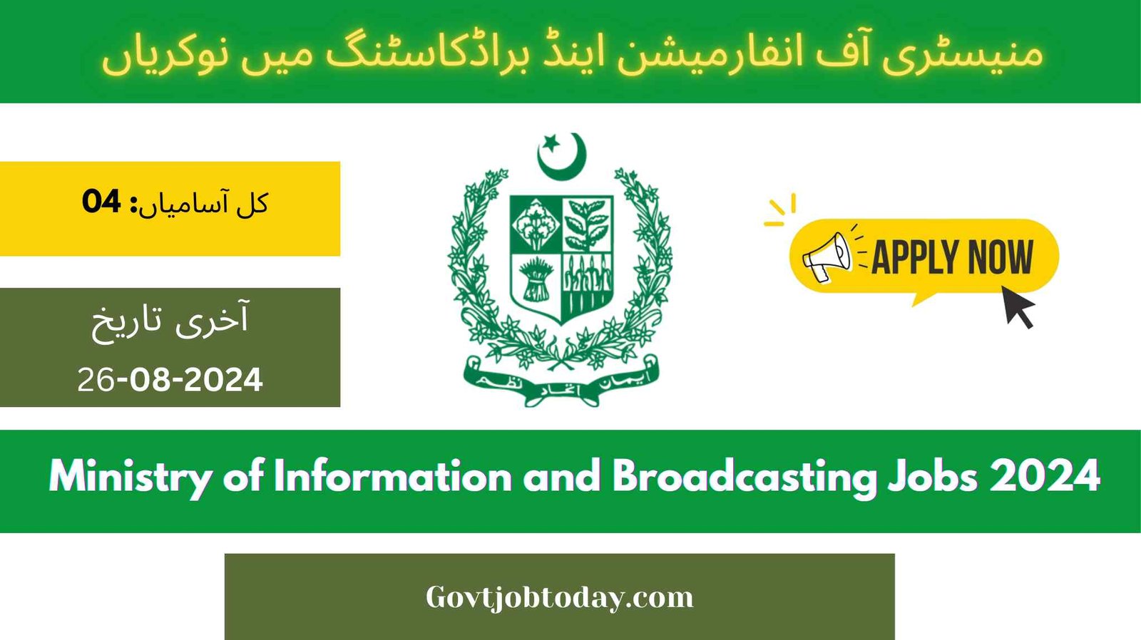 Ministry of Information and Broadcasting Jobs 2024-govtjobtoday.com