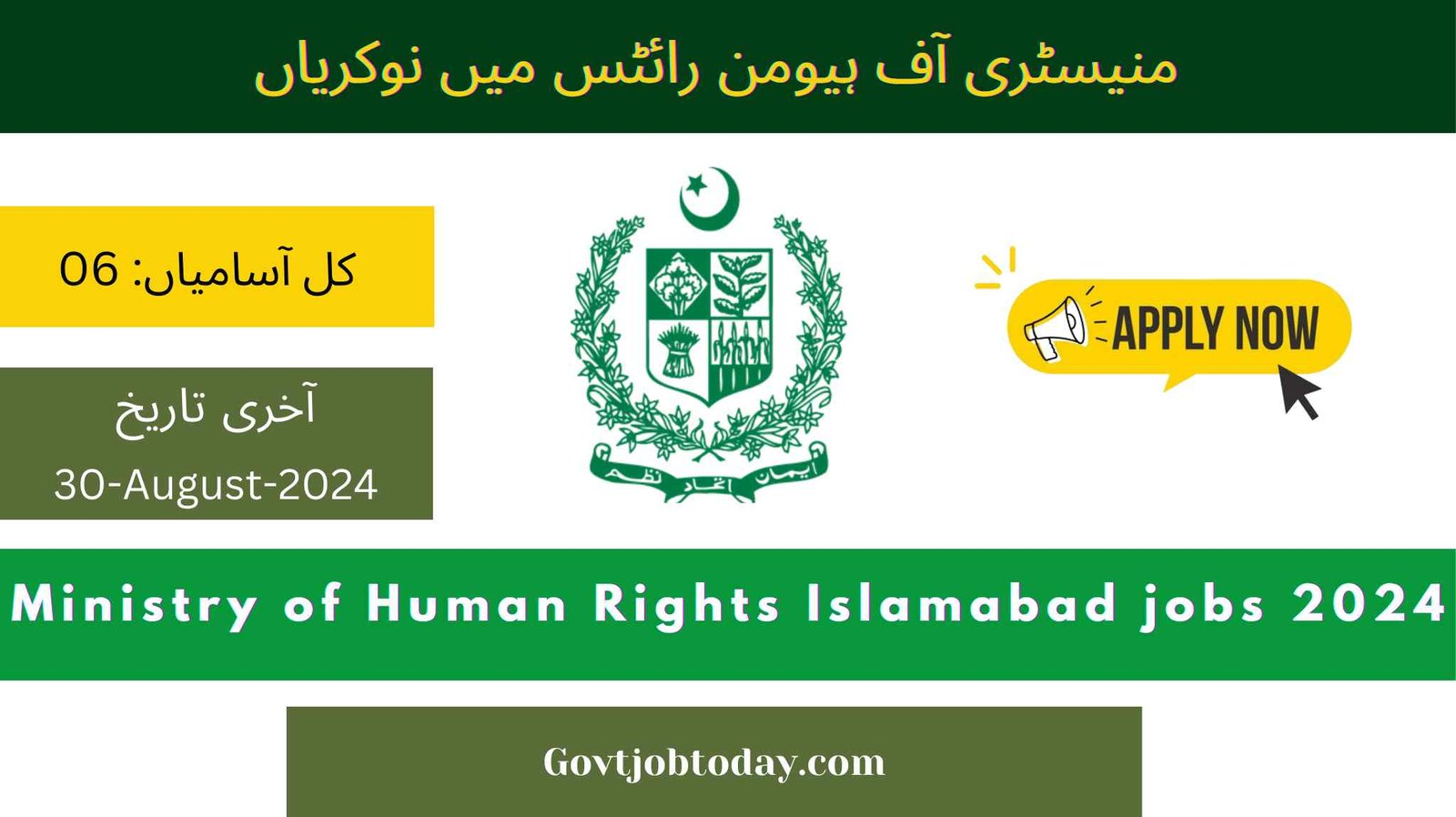 Ministry of Human Rights MOHR Islamabad Jobs 2024-govtjobtoday.com