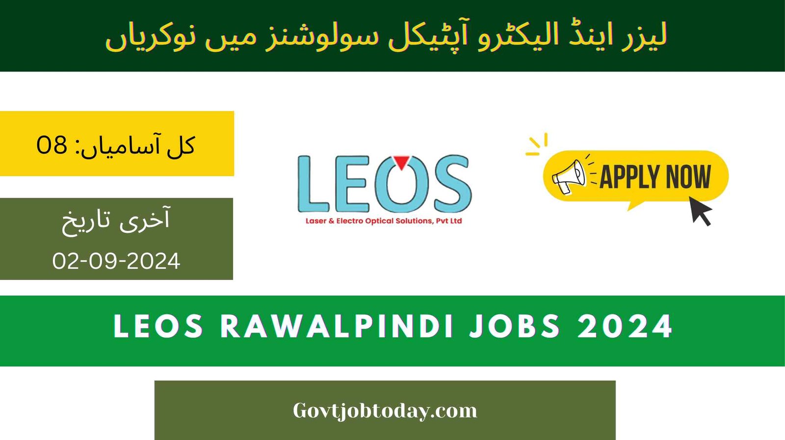 Laser and Electro Optical Solutions LEOS Rawalpindi Jobs 2024-govtjobtoday.com