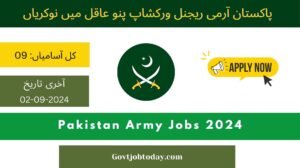 Regional Workshop Pano Aqil Cantt Sindh Jobs 2024-govtjobtoday.com