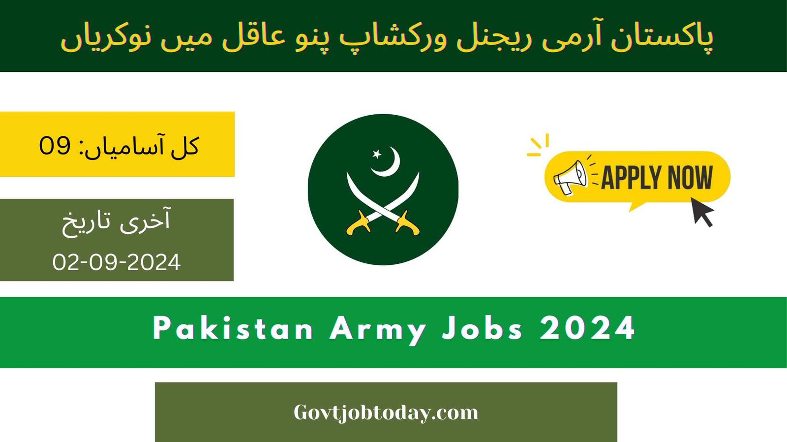 Regional Workshop Pano Aqil Cantt Sindh Jobs 2024-govtjobtoday.com