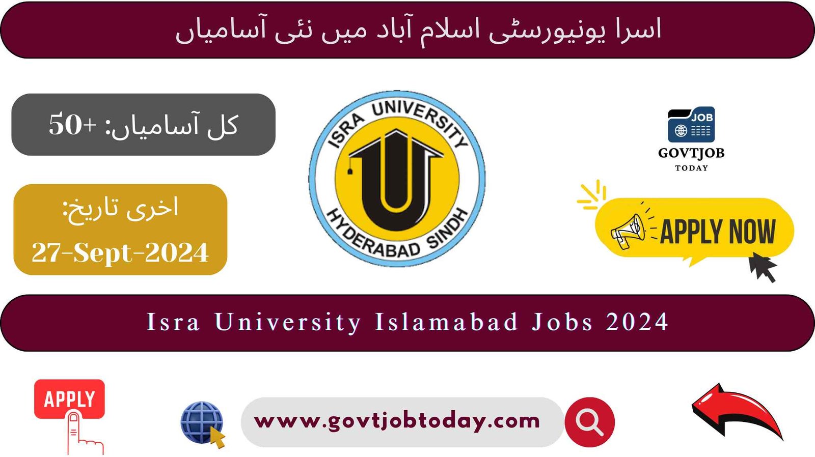 Isra University Islamabad Jobs 2024-govtjobtoday.com