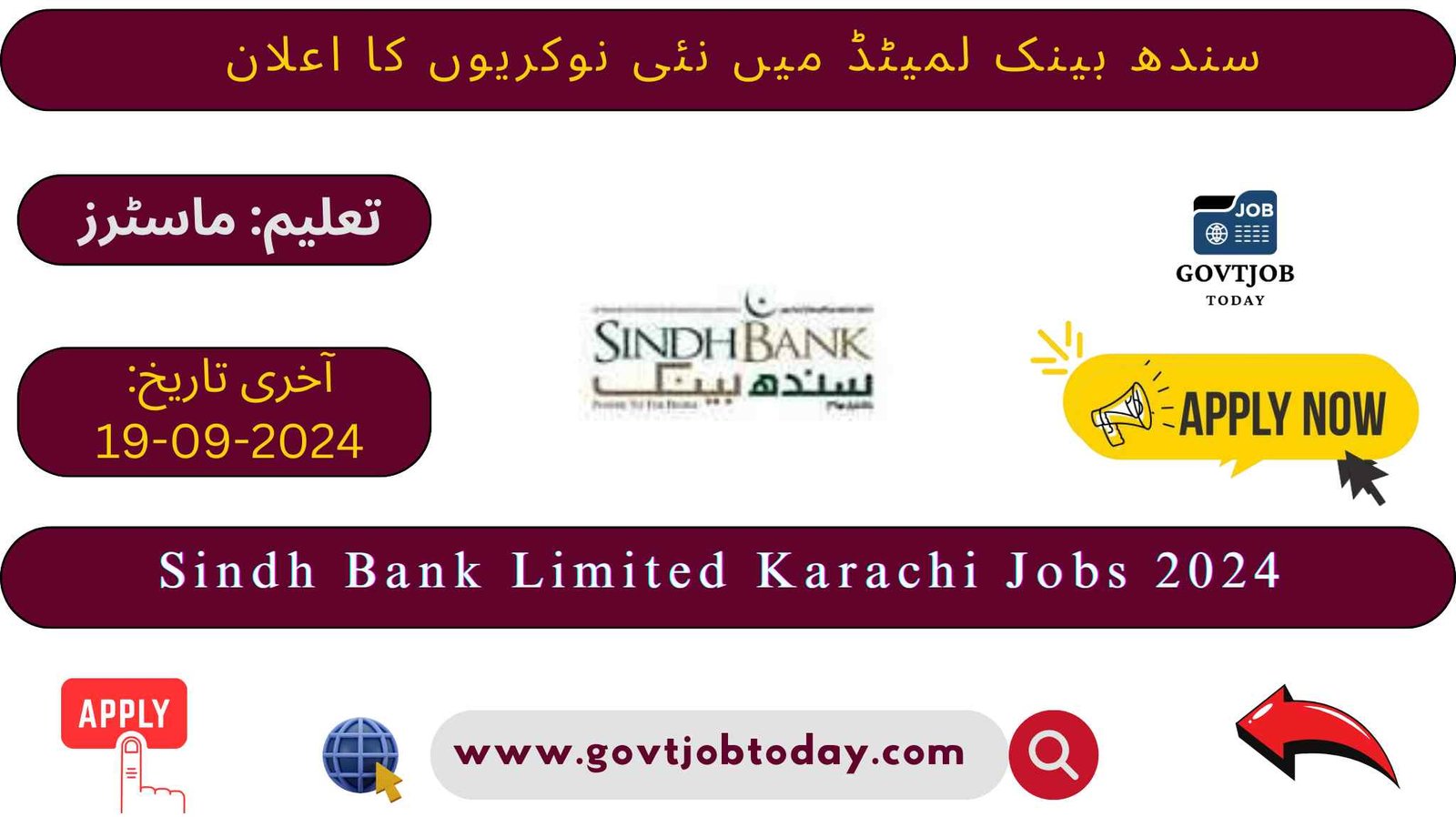 Sindh Bank Limited Jobs 2024-govtjobtoday.com