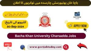 Bacha Khan University Charsadda Jobs 2024-govtjobtoday.com