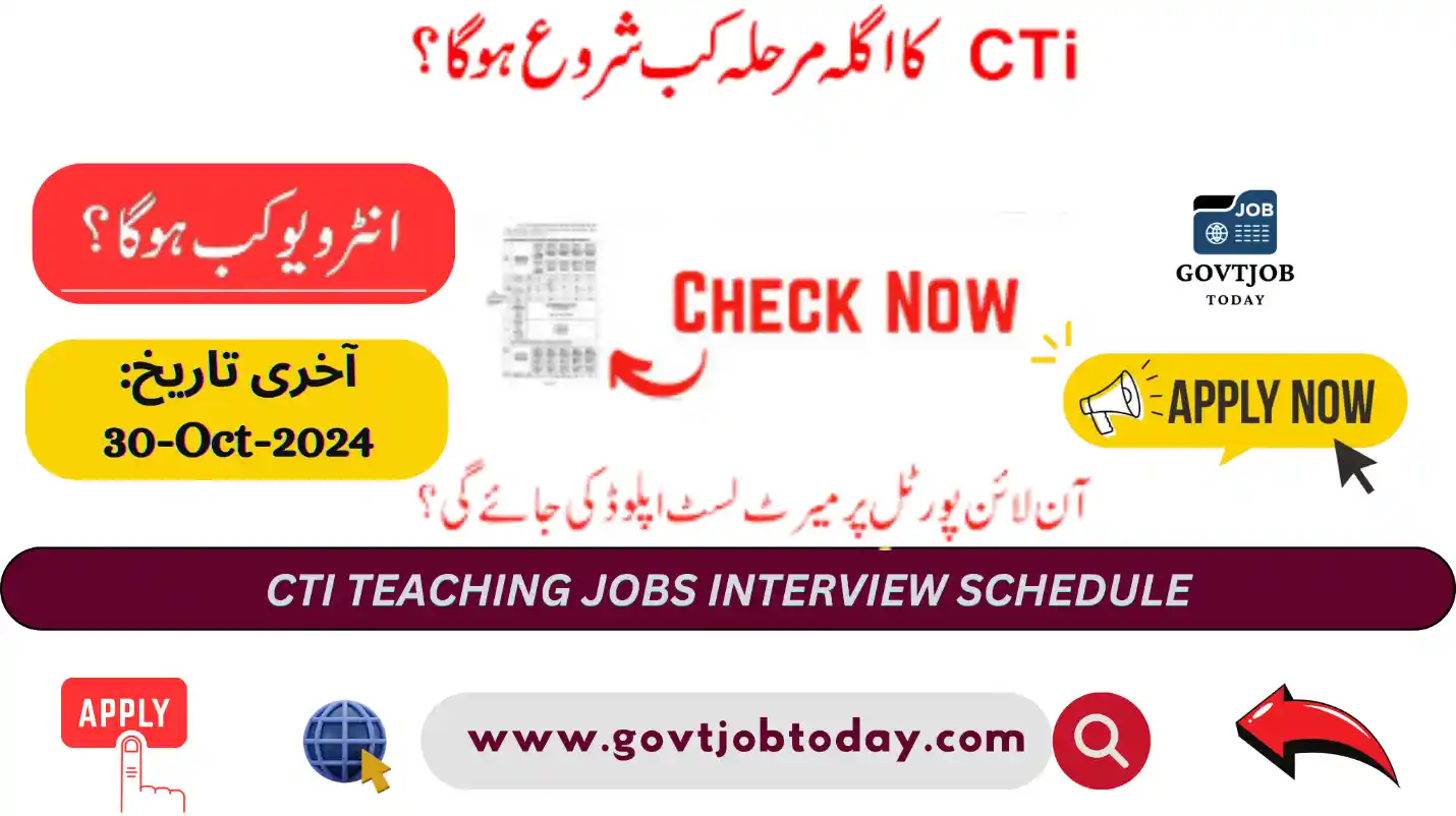 CTI Teaching Jobs 2024-govtjobtoday.com