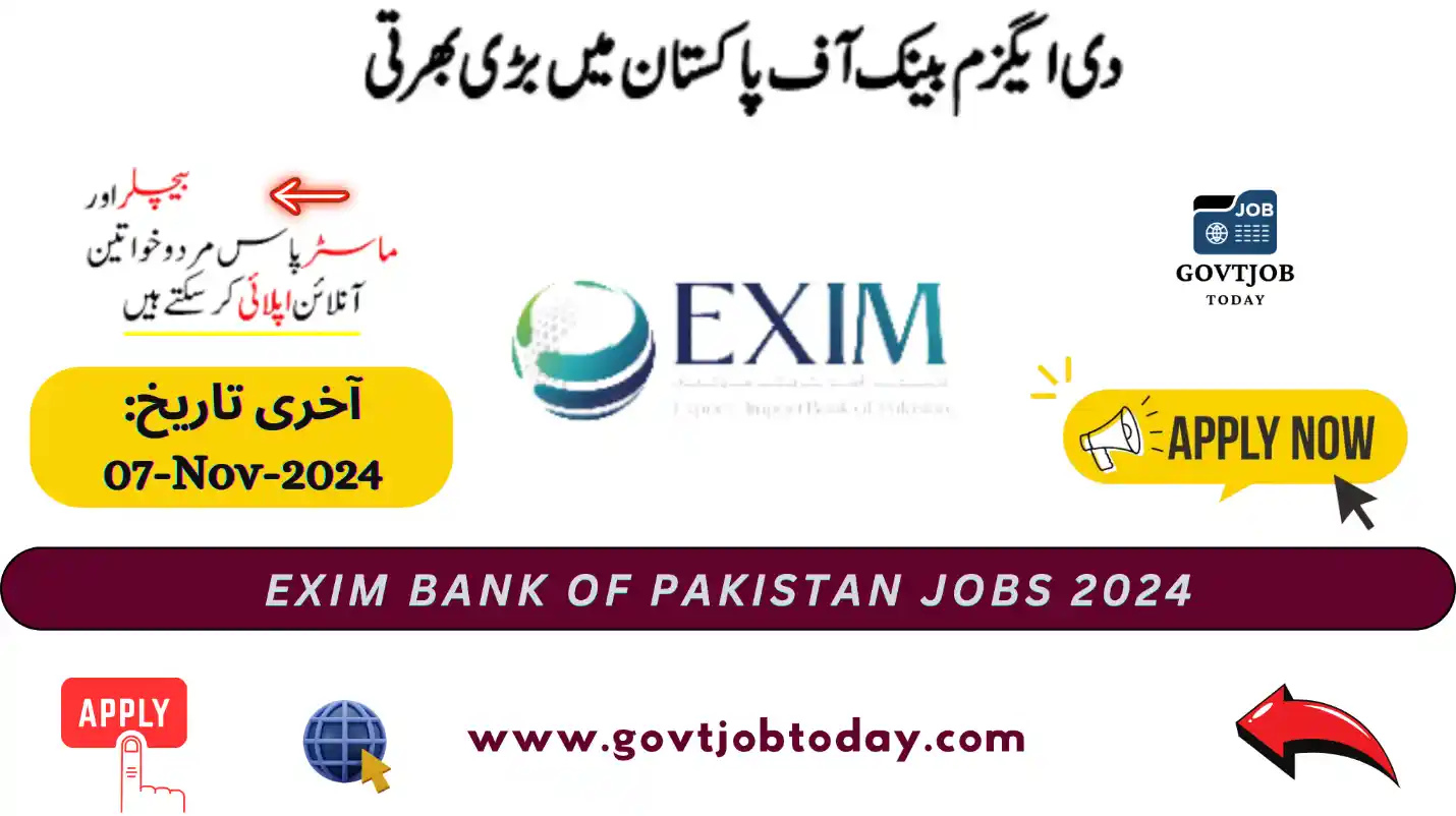 Exim Bank Of Pakistan Jobs 2024-govtjobtoday.com