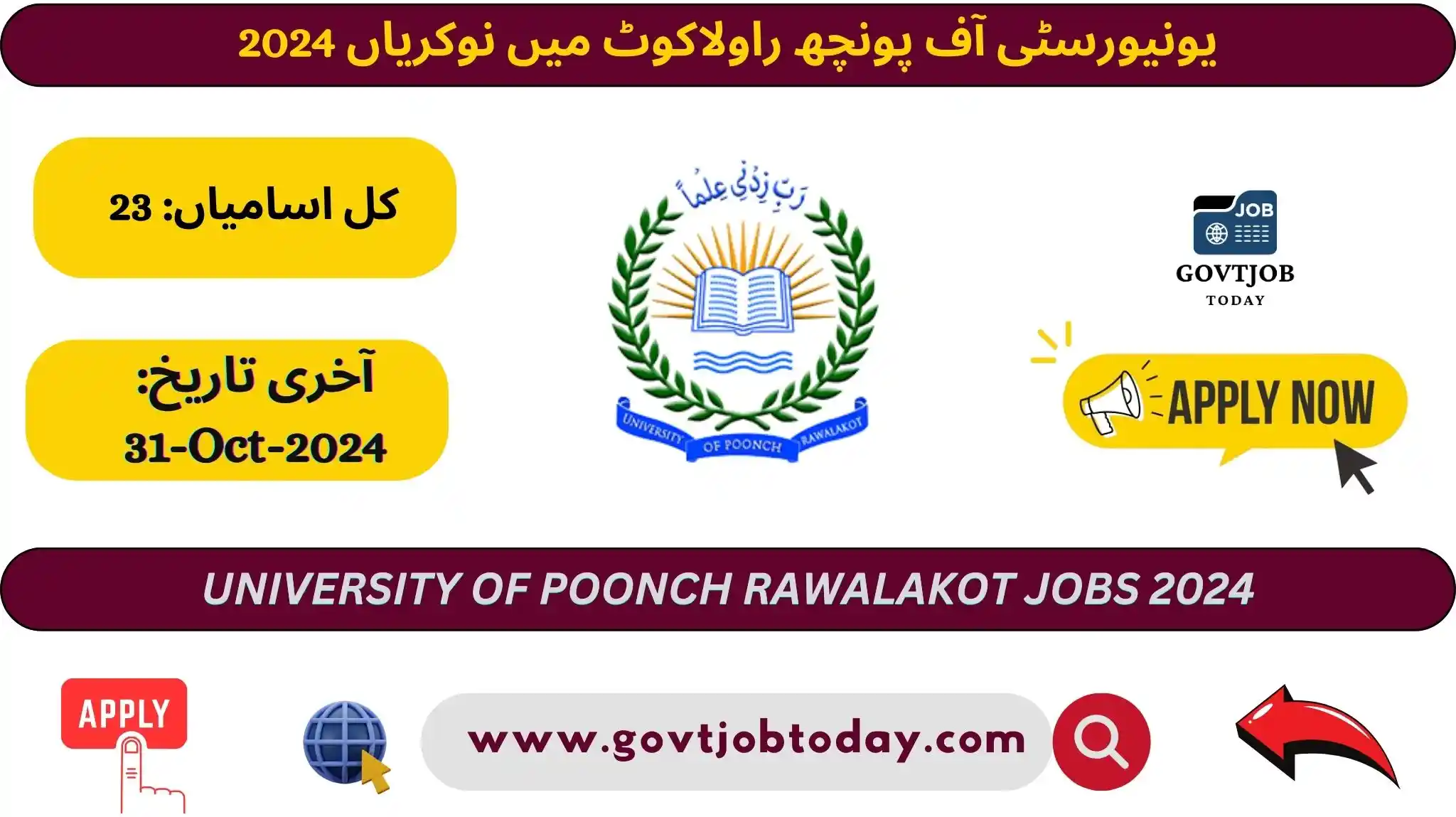 University of Poonch Rawalakot Jobs 2024-govtjobtoday.com