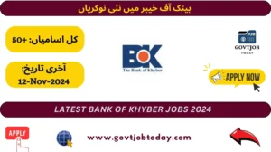 Bank of Khyber BOK Jobs 2024-govtjobtoday.com