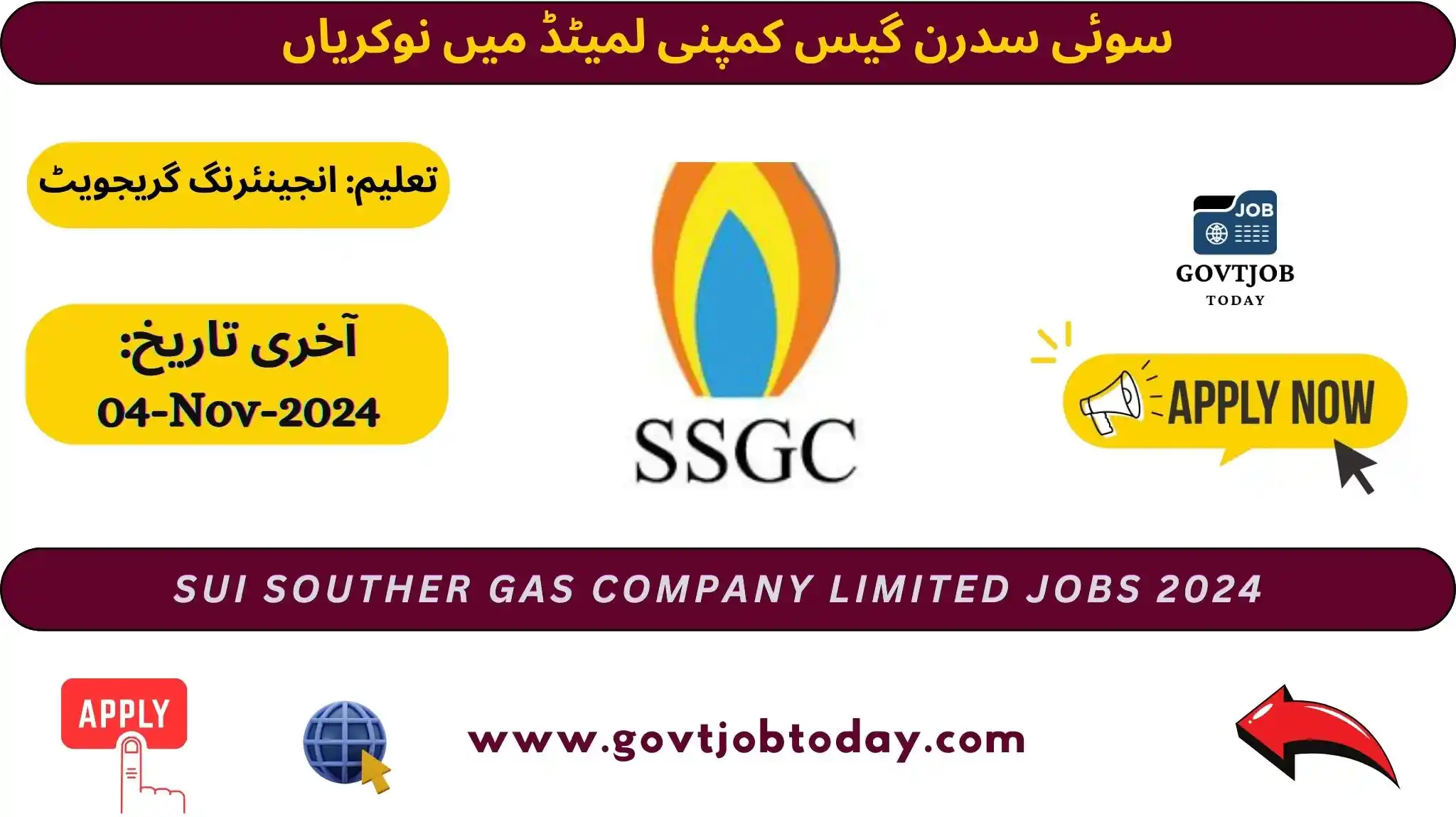 Sui Southern Gas Company Limited SSGCL Jobs 2024-govtjobtoday.com