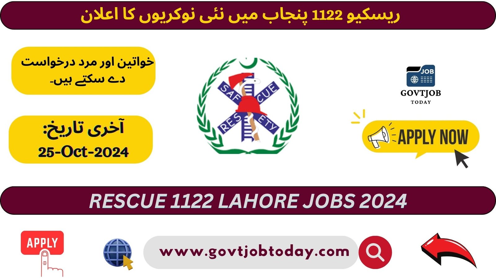 Rescue 1122 Lahore Jobs 2024-govtjobtoday.com