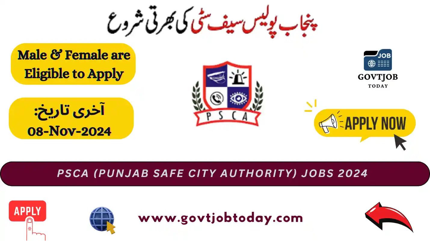 Punjab Safe Cities Authority PSCA Jobs 2024-govtjobtoday.com