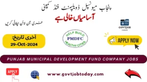 Punjab Municipal Development Fund Company Jobs 2024-govtjobtoday.com