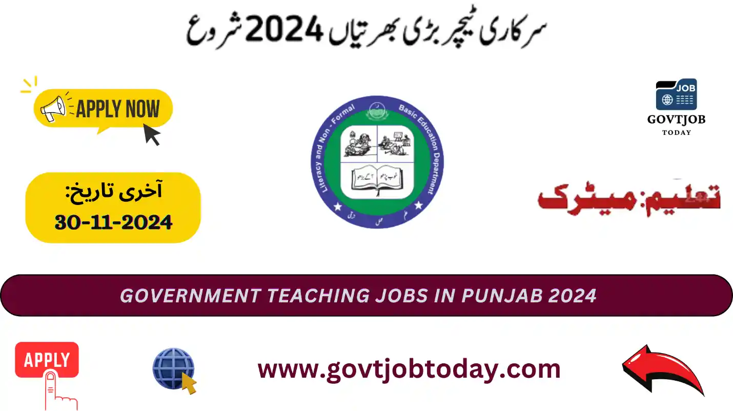 Government Teaching Jobs In Punjab 2024-govtjobtoday.com