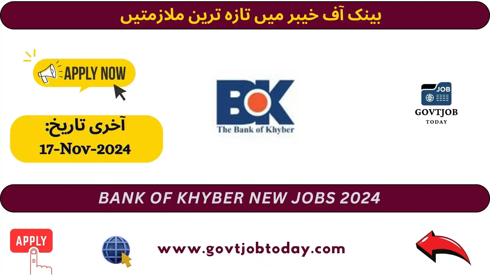 Bank of Khyber BOK Jobs 2024-govtjobtoday.com