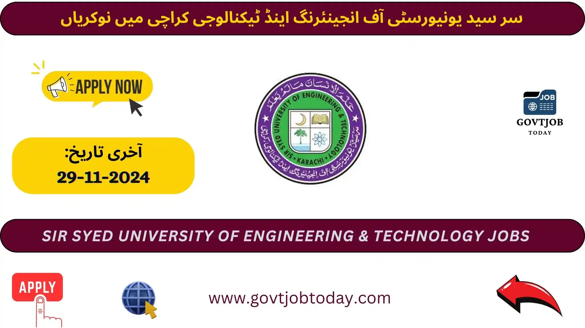 Sir Syed University of Engineering & Technology SSUET Karachi Jobs 2024-govtjobtoday.com