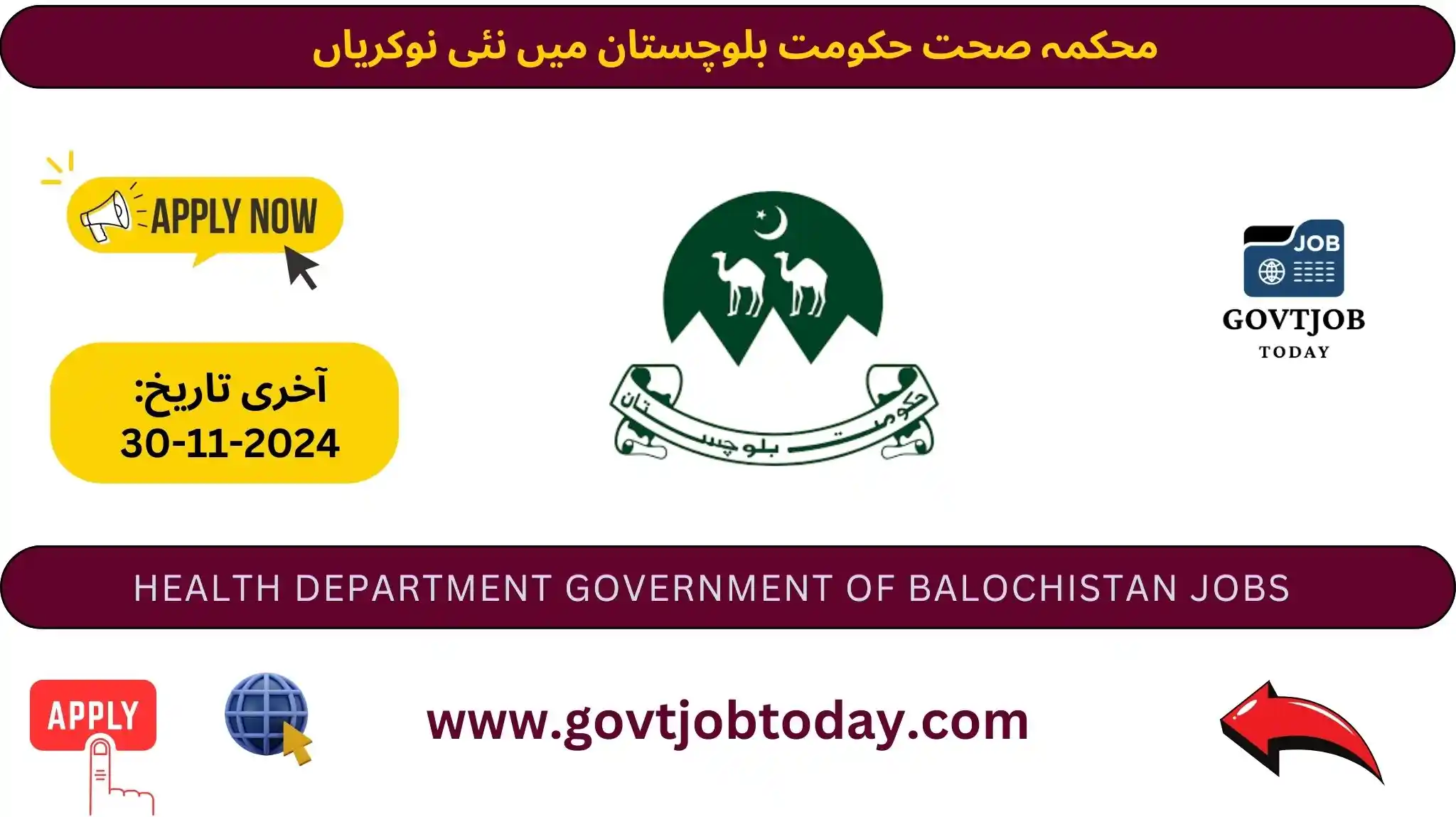 Health Department Balochistan Jobs 2024-govtjobtoday.com