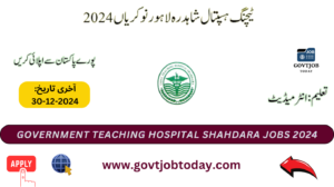 Government teaching hospital Shahdara jobs 2024-govtjobtoday.com