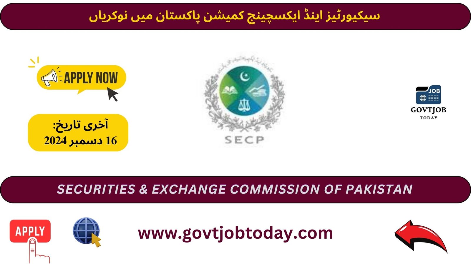 Securities & Exchange Commission of Pakistan Jobs 2024-govtjobtoday.com