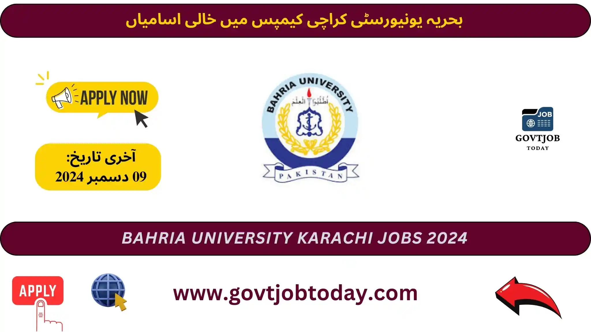 Bahria University Karachi Jobs 2024-govtjobtoday.com