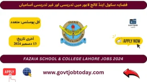 Fazaia School and Colleges Lahore Jobs 2024-govtjobtoday.com