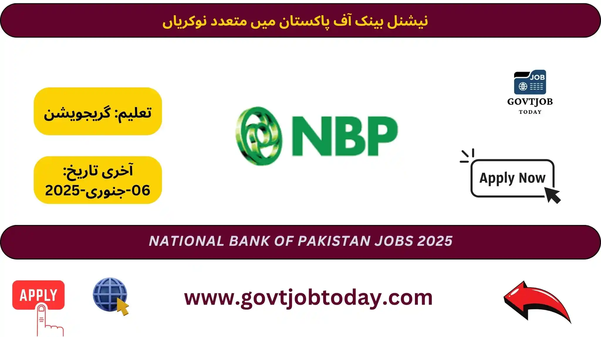 National Bank of Pakistan NBP Jobs 2025-govtjobtoday.com