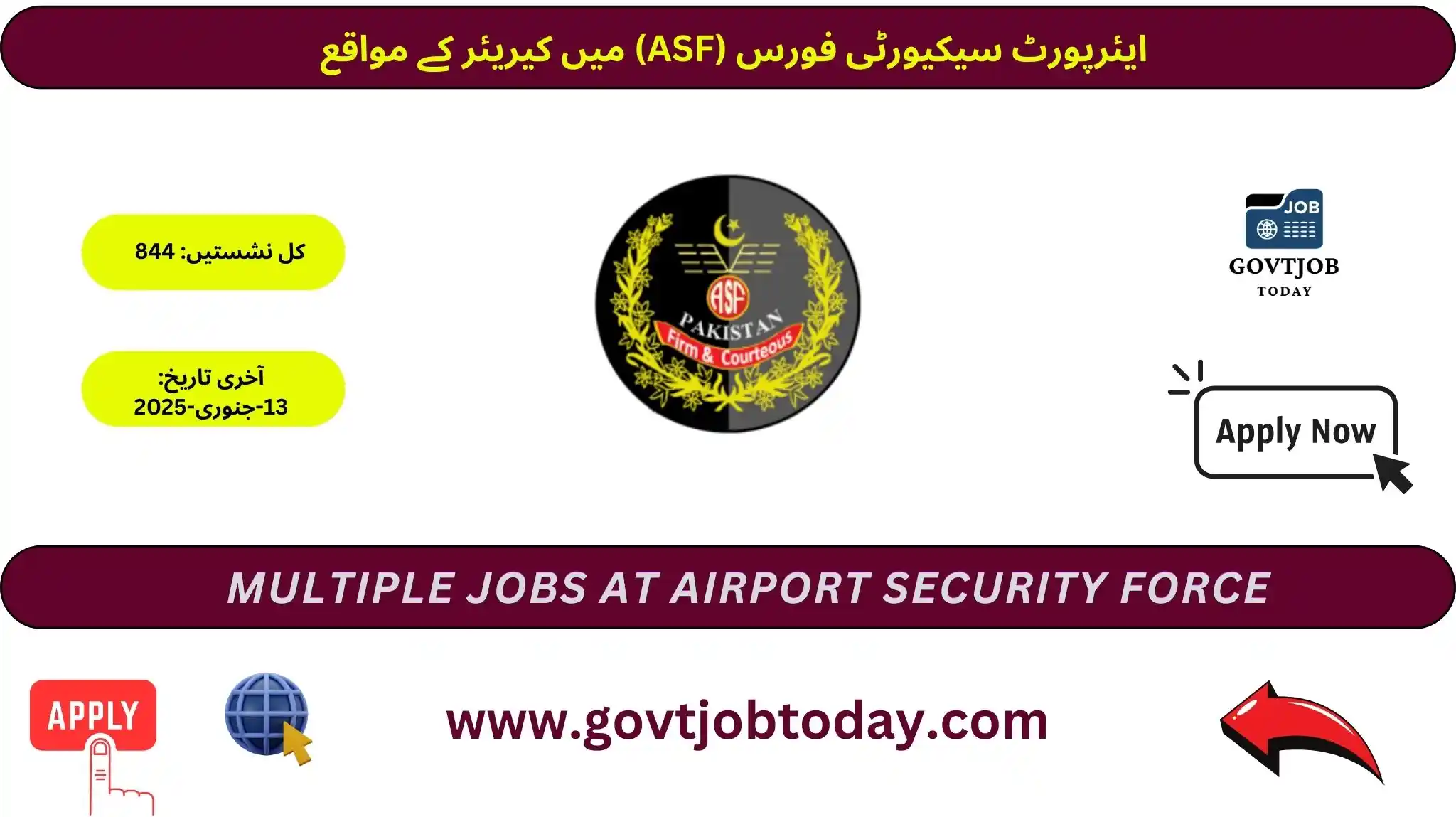 Airport Security Force ASF Jobs 2025-govtjobtoday.com