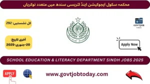 Education Department Sindh MUET Jobs 2025-govtjobtoday.com