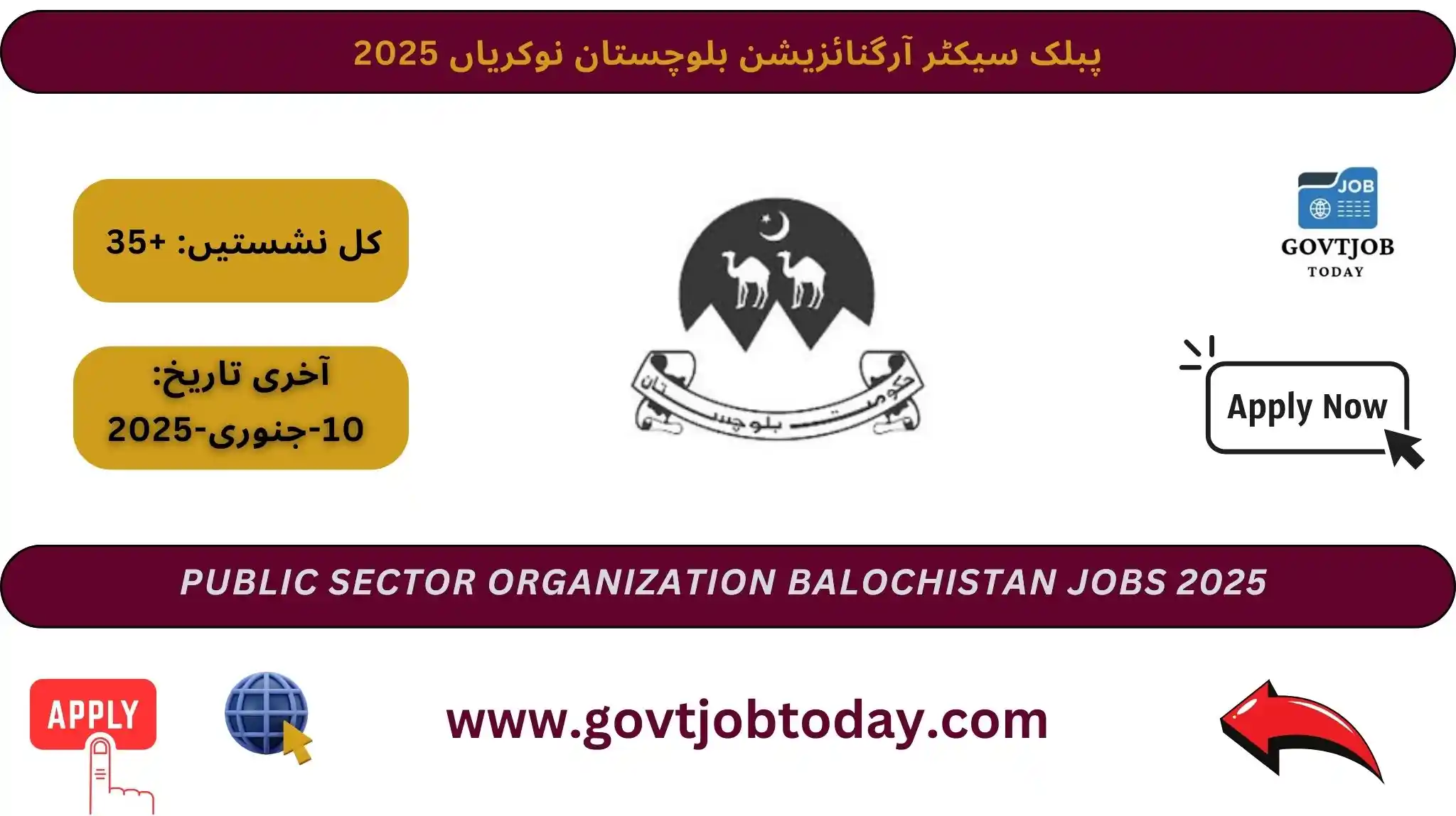 Public Sector Organization Balochistan Jobs 2025-govtjobtoday.com