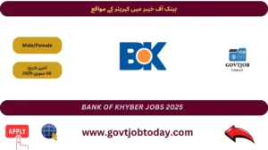 Bank of Khyber BOK Jobs 2025-govtjobtoday.com