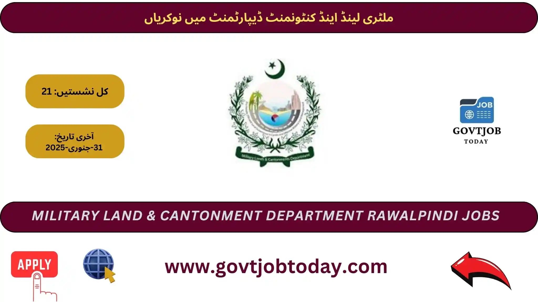 Military Land & Cantonment Department MLC Jobs 2025-govtjobtoday.com