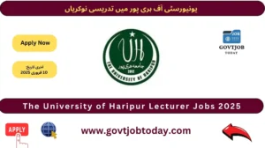 University of Haripur Jobs 2025-govtjobtoday.com