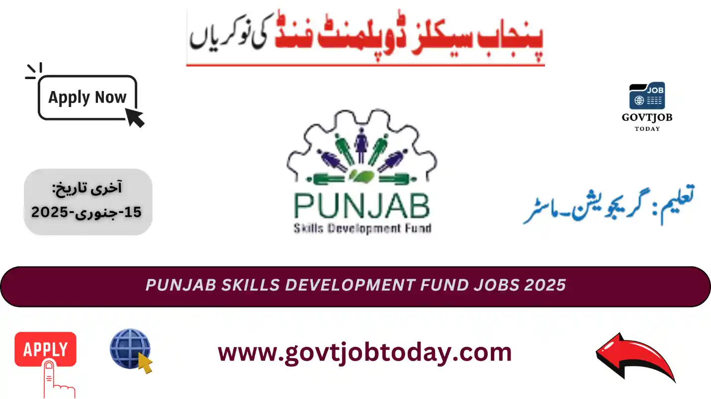 Punjab Skills Development Fund Jobs 2025 Apply Online Govt Jobs Today