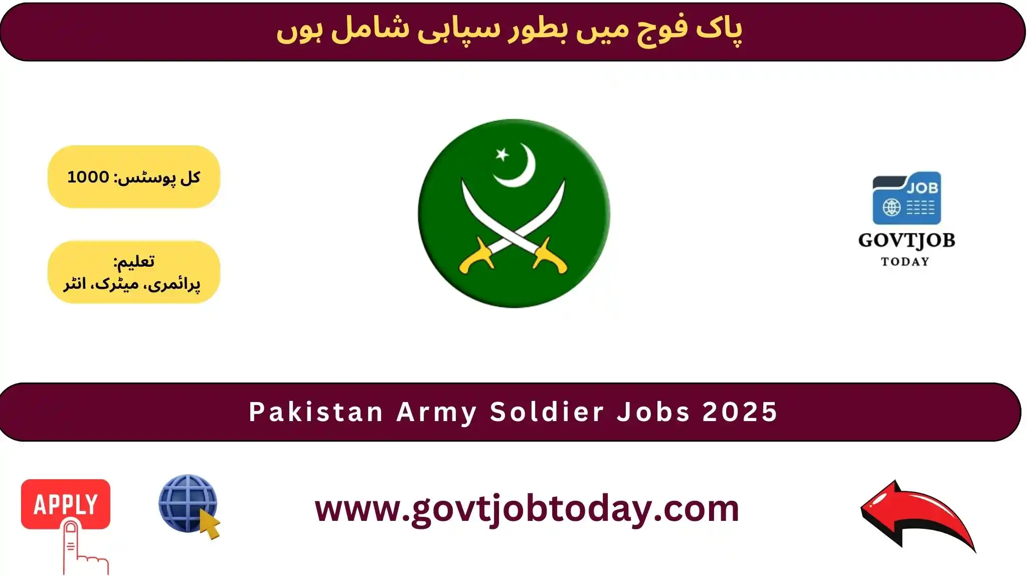 Pakistan Army Soldier Jobs 2025-govtjobtoday.com